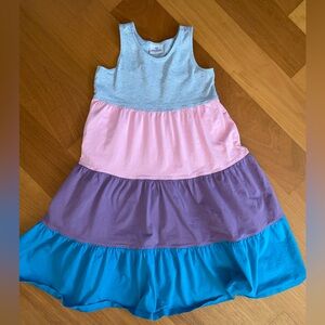 Hanna Andersson Tank Tiered Twirl Dress Size 150 Blue Purple Gray